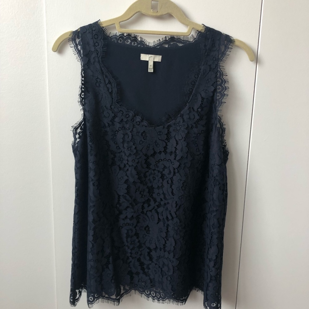 Joie Navy Lace Top